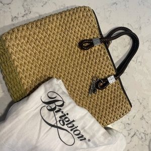 Brighton Rita Tri-Color Straw Tote Bag